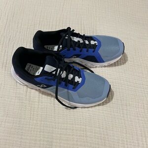 On Running Blue and Gray Athletic Shoes